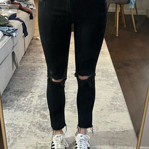 MOTHER Looker Ankle Fray Jeans